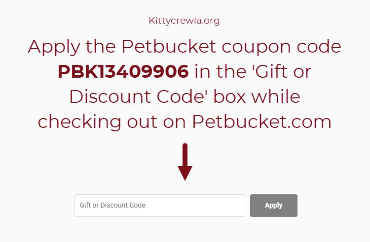 A checkout page highlights the Gift or Discount Code field for entering a promo code. Caption: Enter the code in the discount box before completing your order.